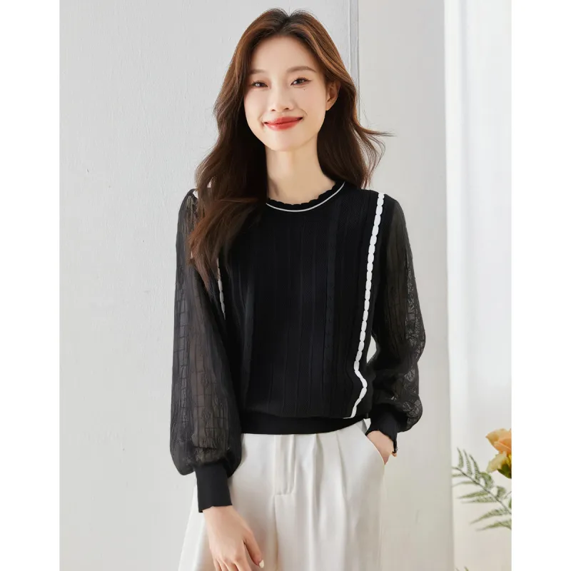 Love Elaine Spring, Fall Knitwear Women's Black-2
