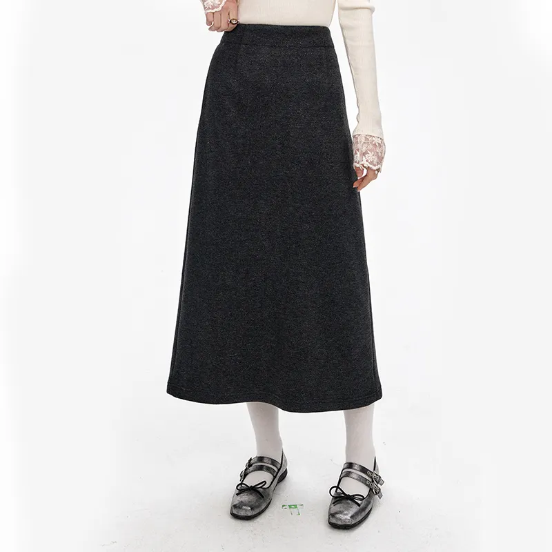 ELF SACK Casual Short Skirts Women's Versatile Dark Gray-2