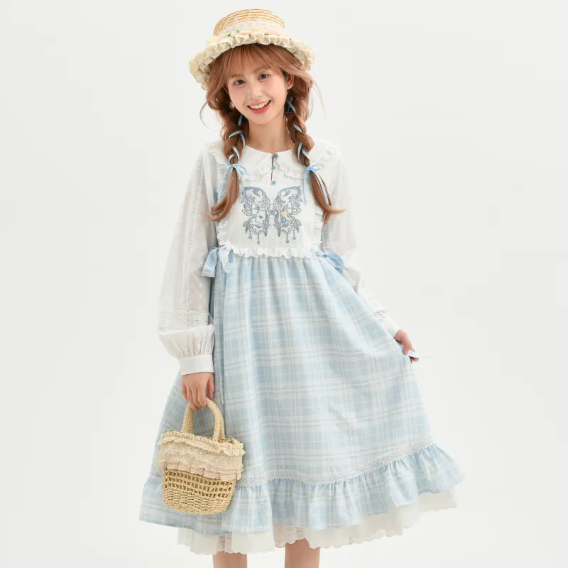 SNBL Long Sleeved Dresses Women's Blue-4