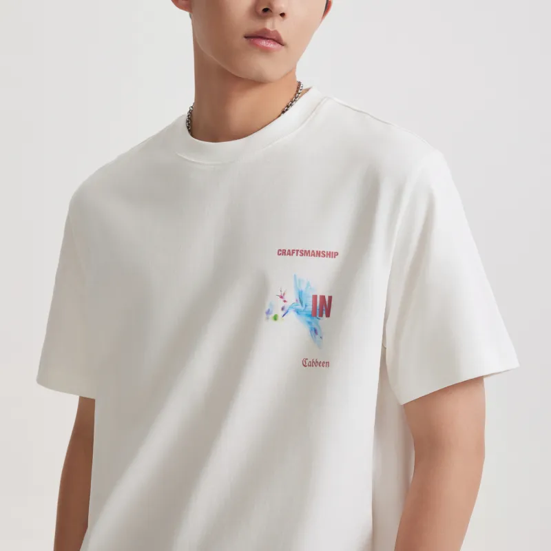 Cabbeen T Shirts Men Bleached 02-2