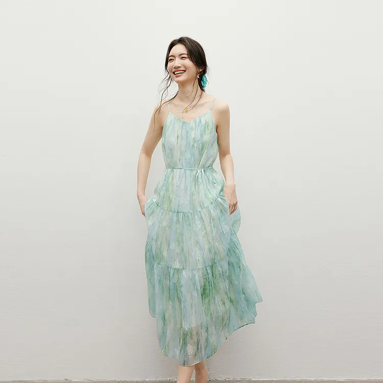 Hopeshow Slip Dresses Women's Monet Garden 6A5-4