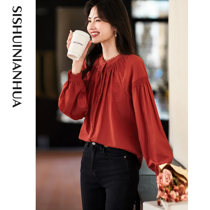 Like The Age Of Water Fall Sweatshirt Regular Women's Red-2
