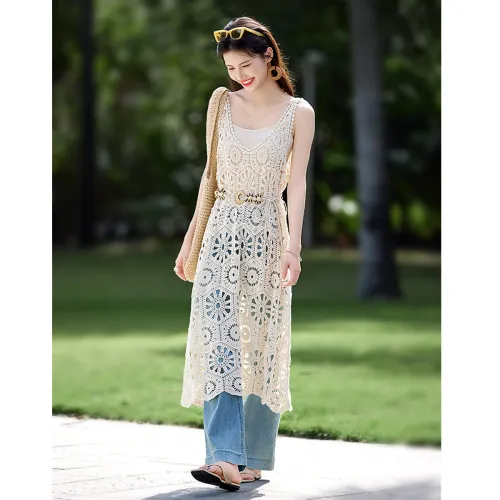 Still quiet Slip Dresses Women's Ecru