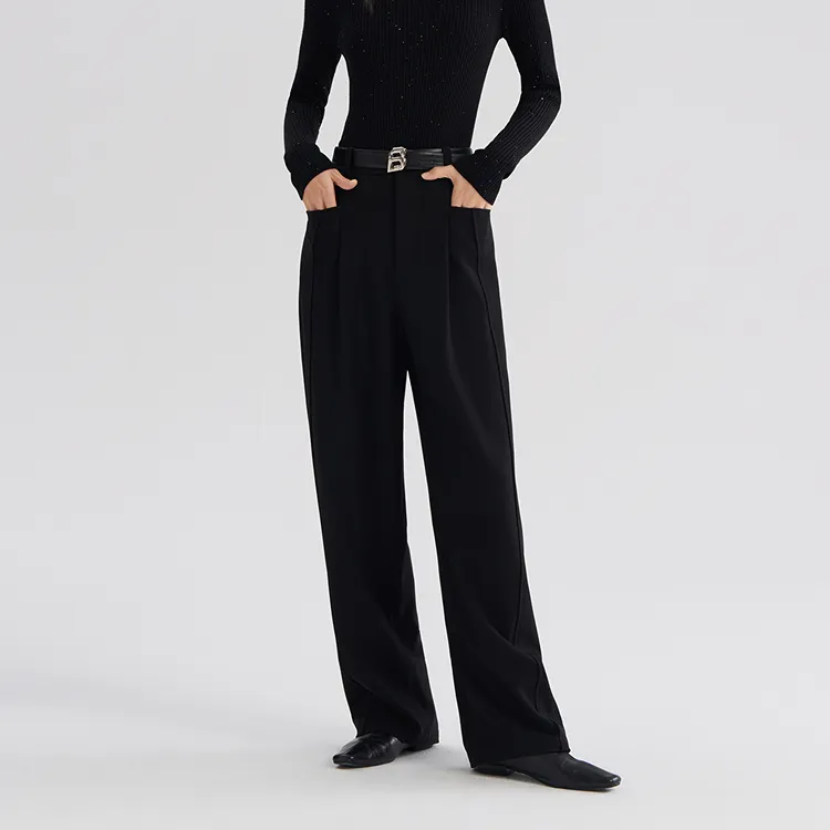 PEACEBIRD Casual Pants Women's Black-8