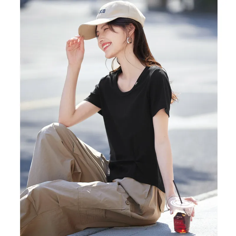 Still quiet T Shirts Women's Black-4
