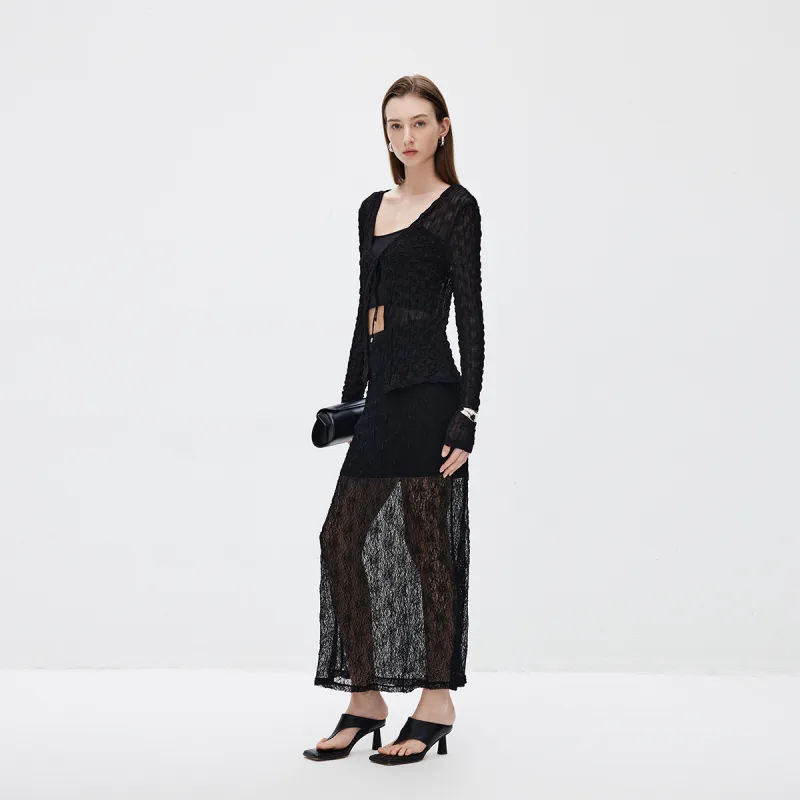 ONLY Casual Long Skirt Women's Black-3