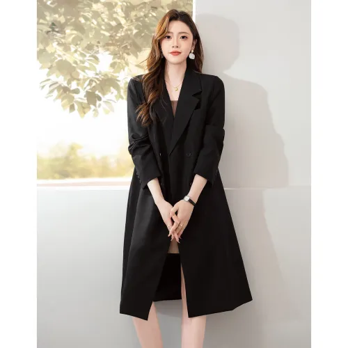 Like The Age Of Water Fall Velvet feel Coat Regular Women's Black