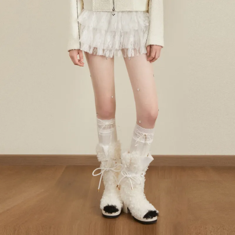 AYF Casual Short Skirts Women's White-3