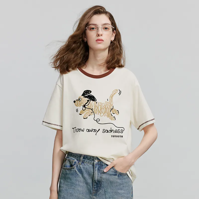 Initial Language T Shirt Women's-1