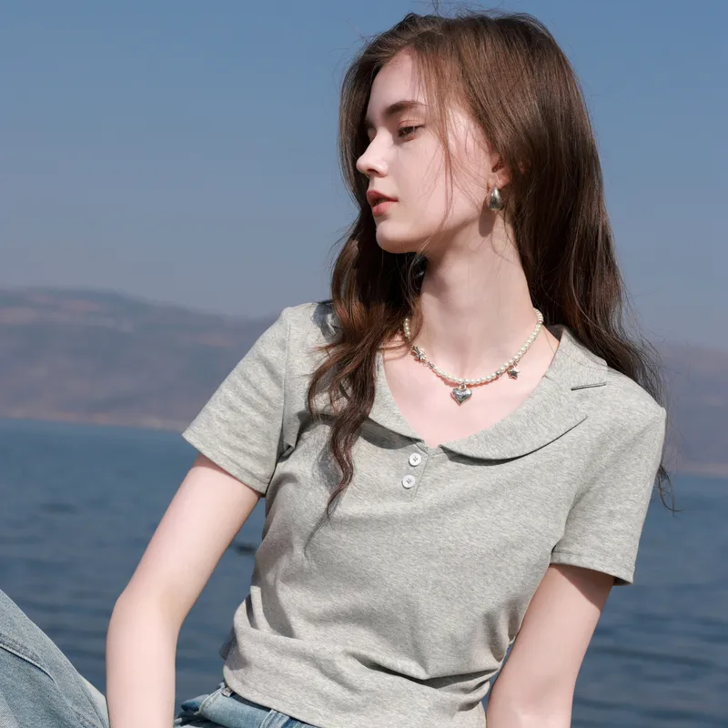 3COLOUR T Shirts Women's Heather Gray-2