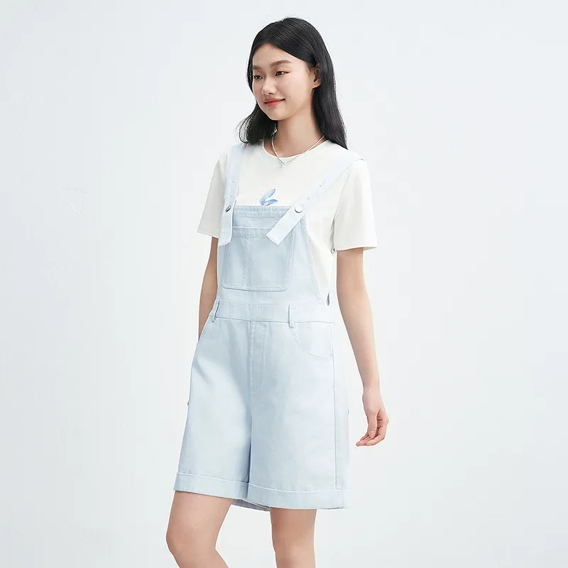 LEDIN Denim Shorts Women's Ice Bay Blue In Stock-5