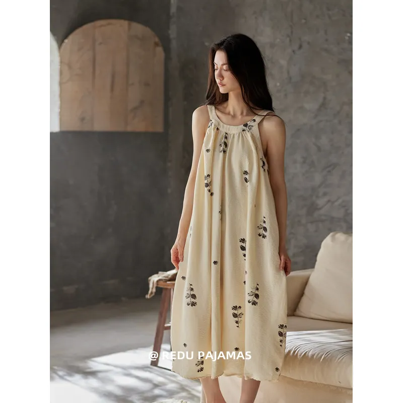 Redu Summer Nightgown Women's Apricot-4