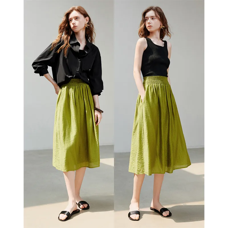 Initial Language Casual Long Skirts Women's-3