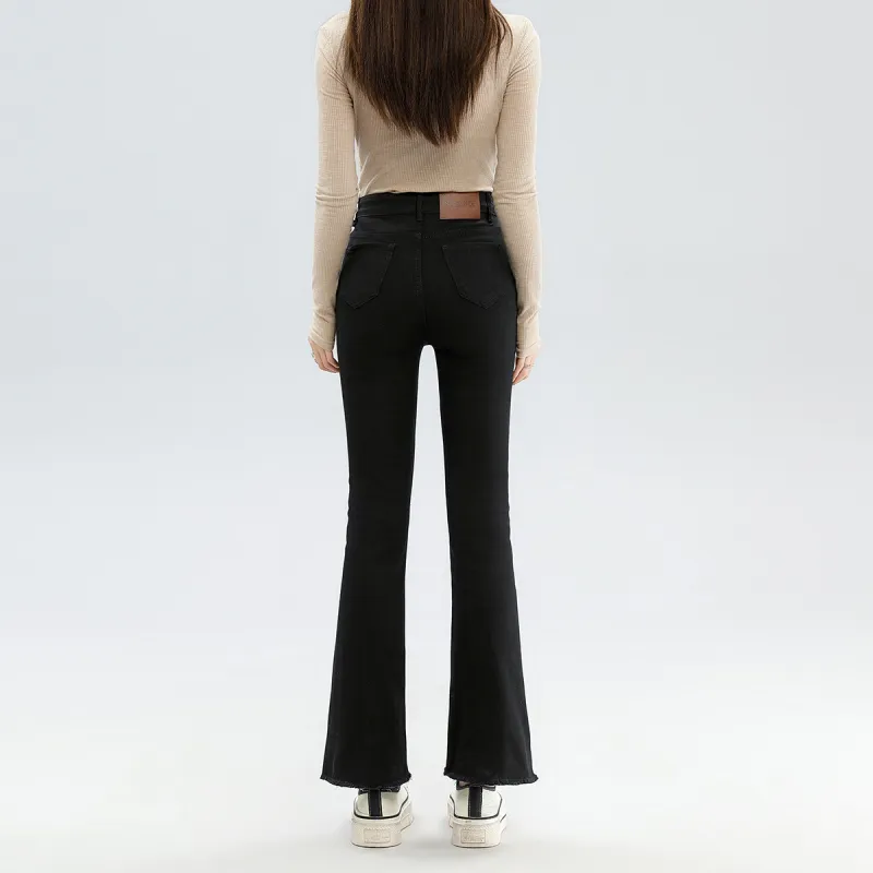 FAWENXIANGZI Jeans Women's Black-1