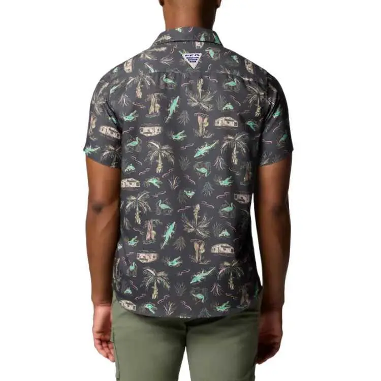 Columbia PFG Uncharted Shirt Men's Black Print-1