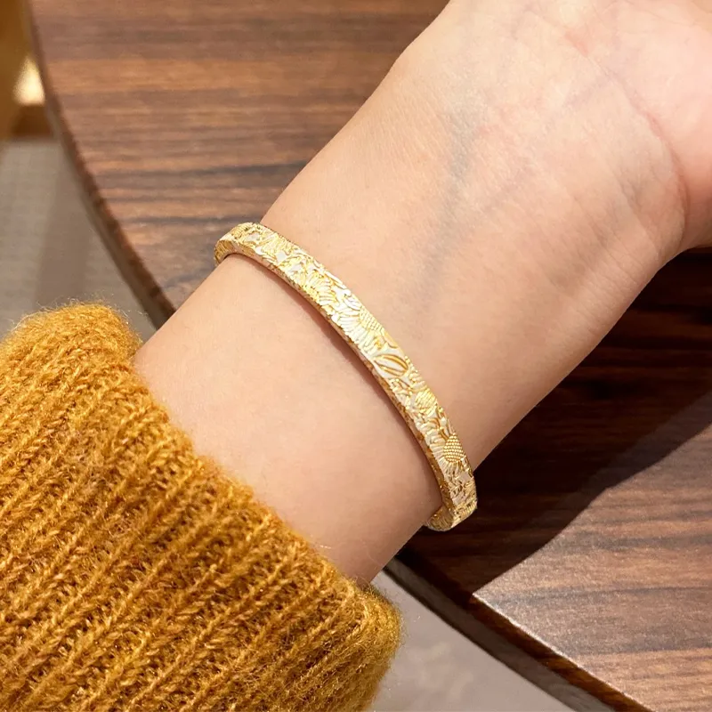 YASHENGZHUBAO 999 Fine Silver Bangles Women's-2