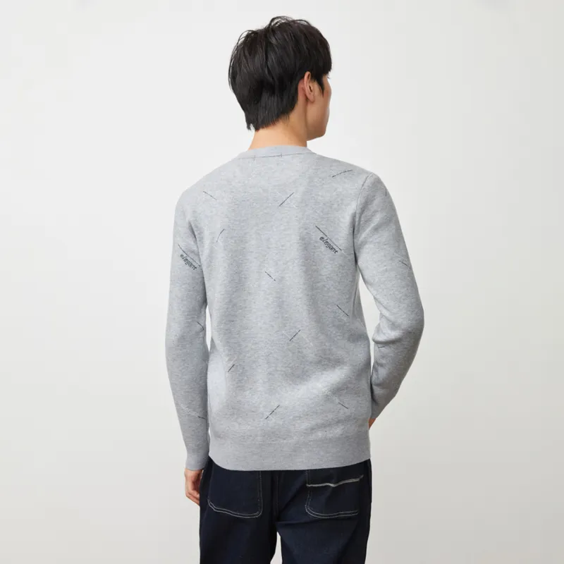 HLA Knitwear Men Light Gray Pattern 60-2