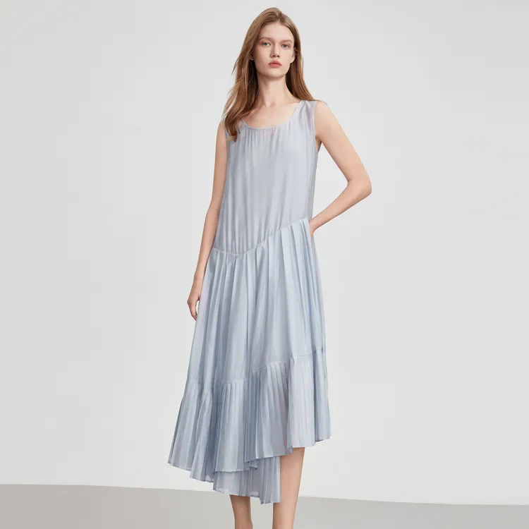 ELLE Slip Dresses Women's Gray Blue-6