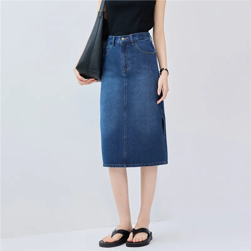 UNIQLO Denim Long Skirts Women's-8
