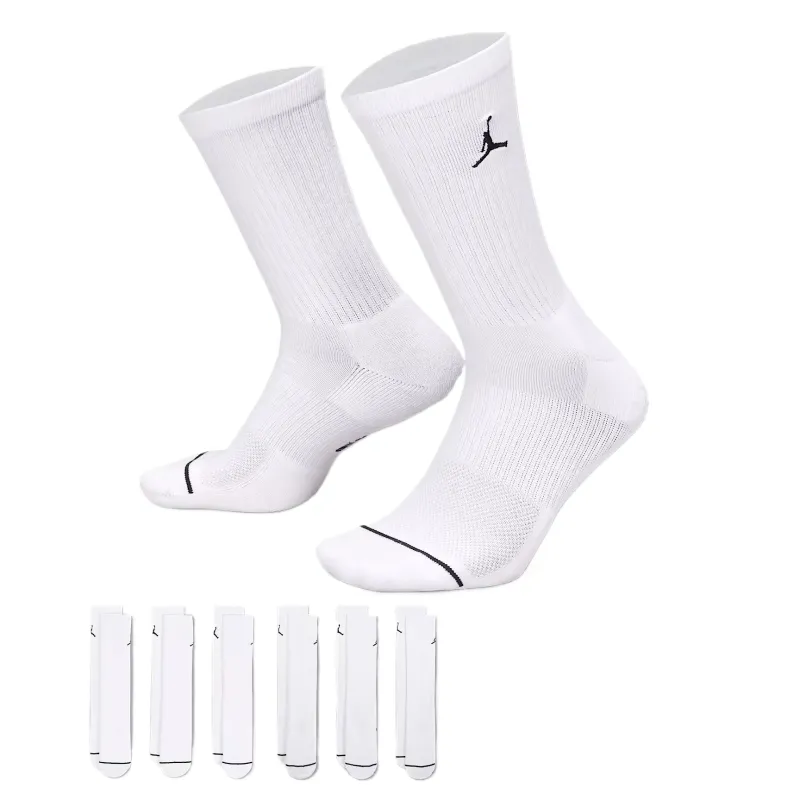 Jordan SS25 Mid Calf Socks Unisex 6 Pack White-1