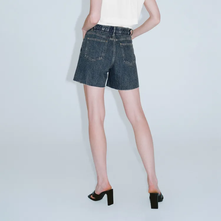 URBAN REVIVO Denim Shorts Women's Royal Blue-3