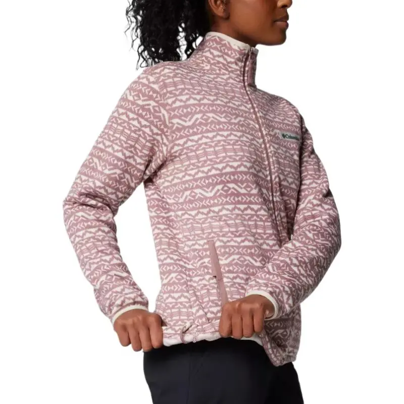 Columbia Sweater Weather Printed Full Zip Jacket Jacket Women's Pink-3