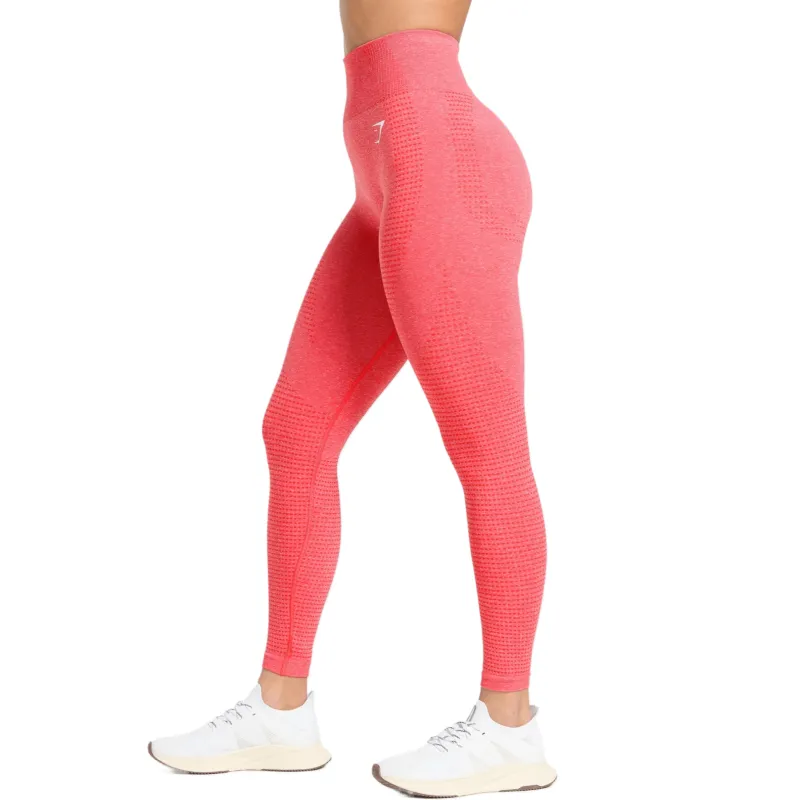 GYMSHARK Yoga Pants Women's Coral Red Mudstone-2