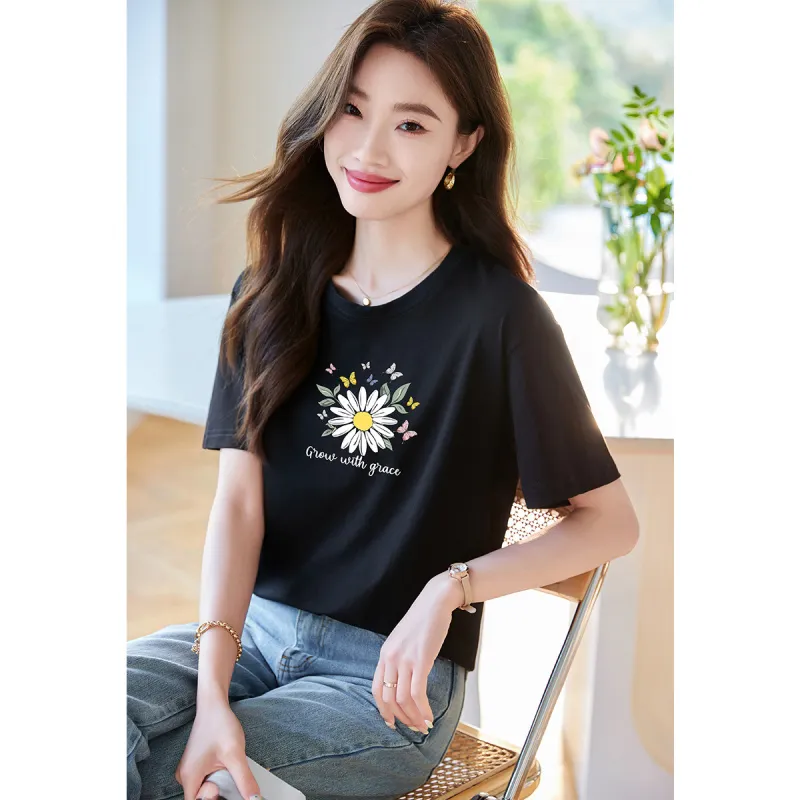 XINFEIYU Regular T Shirt Women's Black-2