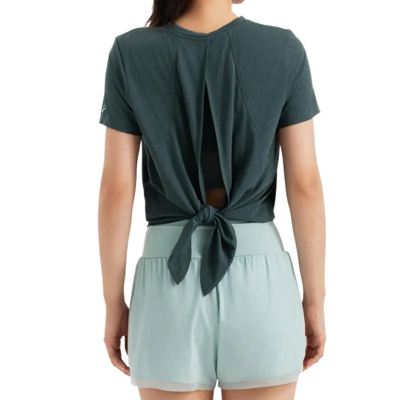 DECATHLON T Shirt Women's Dark Gray Green-2