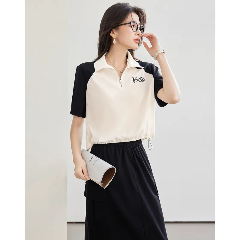 Like The Age Of Water Spring Fall Long Sleeved Dress Loose Fit Women's Black-1