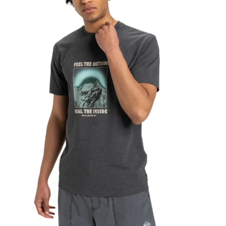 Quiksilver Feel The Outside T Shirt Men's Dark Gray-2
