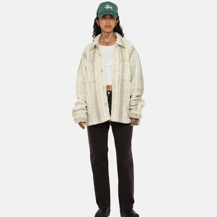 Stussy Striped Sherpa Shirt-13