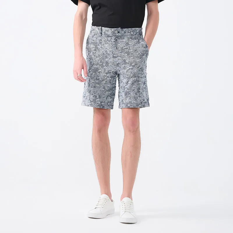 DAVID NAMAN Casual Shorts Men Denim Blue-5