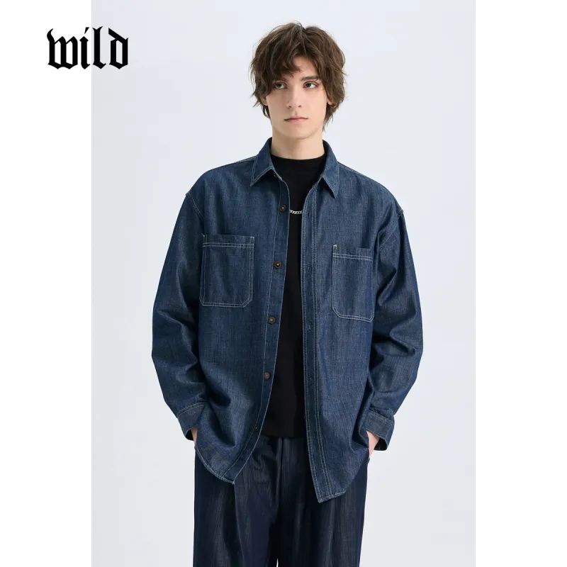 WILD LEADER Shirts Men Blue[CW51585A16]-3