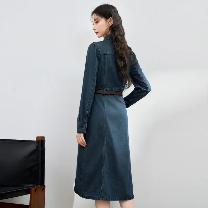 WESTLINK Long Sleeved Dress Women's Blue-6