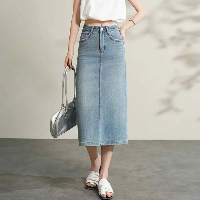 TERRE BLEUE Denim Long Skirt Women's-1