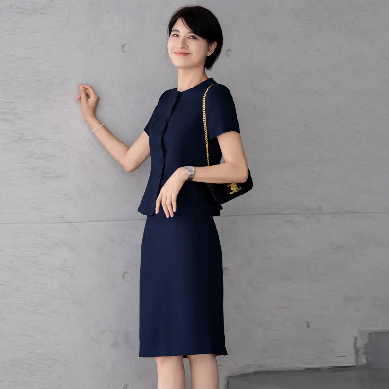 ONE SHALLOW Business Suits Women's Navy Blue-3