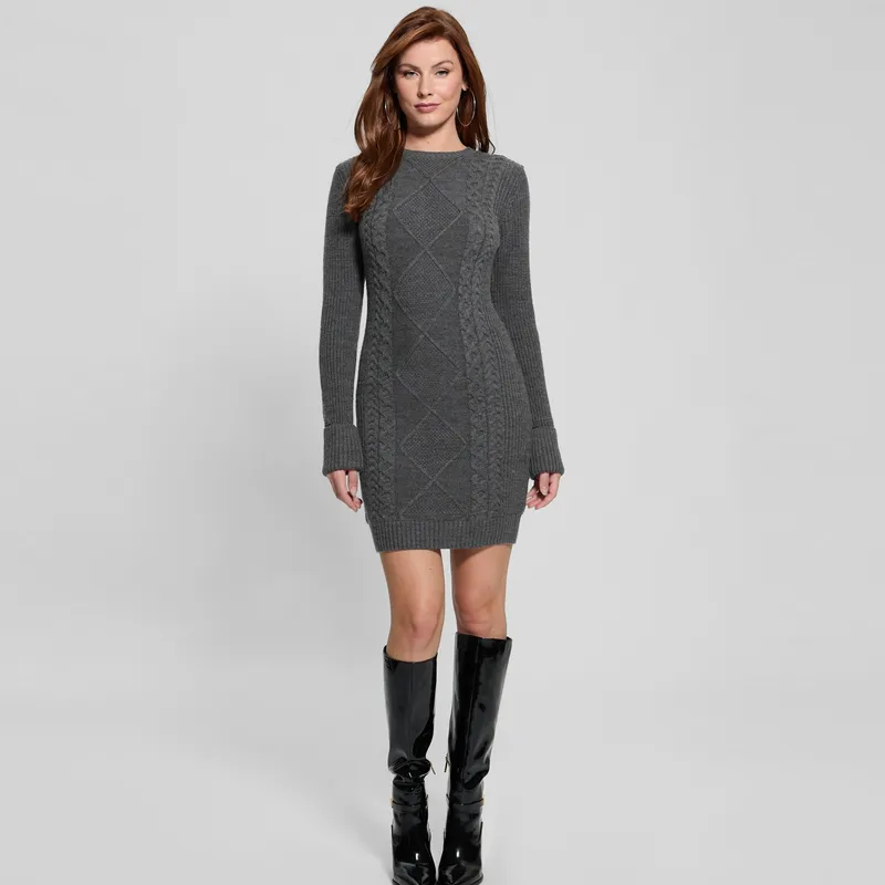 GUESS Long Sleeved Dresses Women's Gray-6