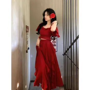 XIANSINIAO Two Piece Skirt Sets Women's Set  Image Color