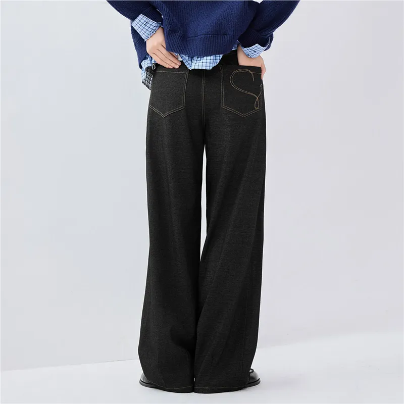 UNIQLO Casual Pants Women's Dark Blue Denim-5