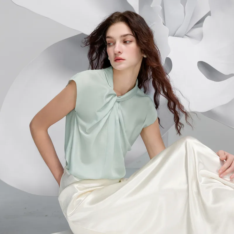 3COLOUR Chiffon Shirt Women's Mint Green-4