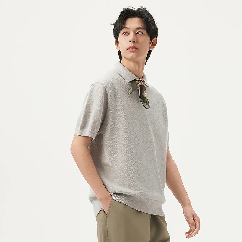 Gxg Jeans Polo Shirt Men's Apricot-4