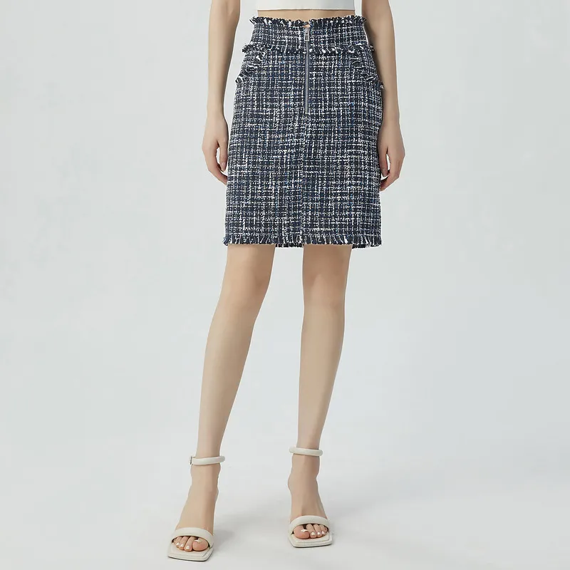 Brother Is Really Good Casual Short Skirts Women's Navy Blue-2