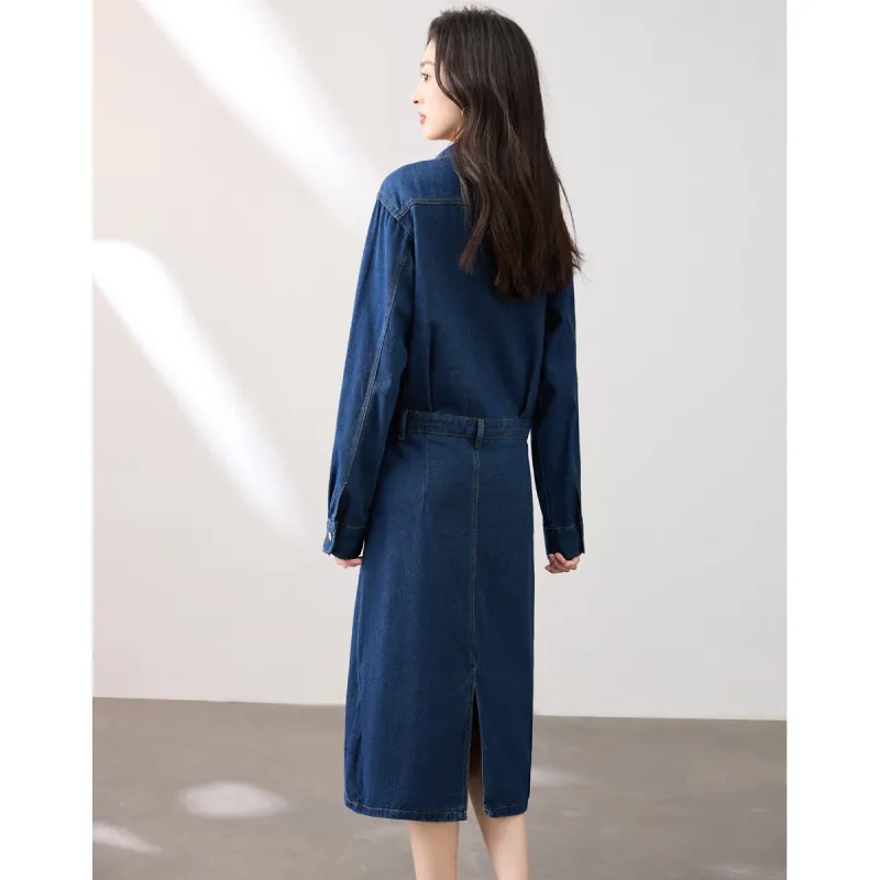 Like The Age Of Water Spring Dress Straight Women's Blue-3