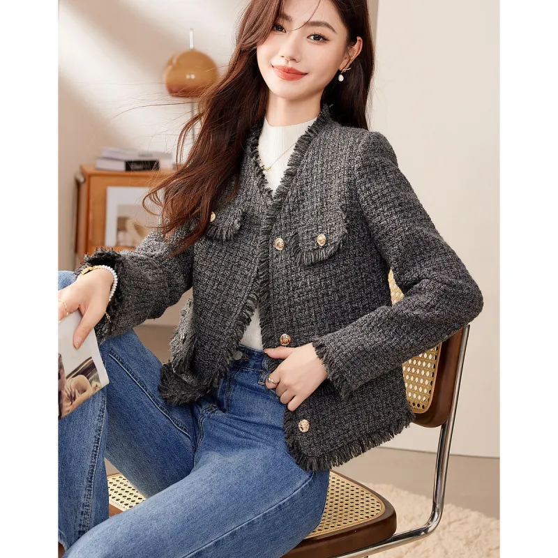 Like The Age Of Water Velvet feel Coat Women's Gray-2