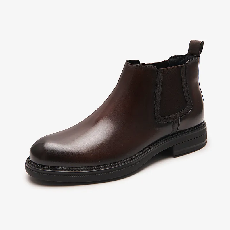 LE SAUNDA Chelsea Boots Men Black/Dark Coffee-1