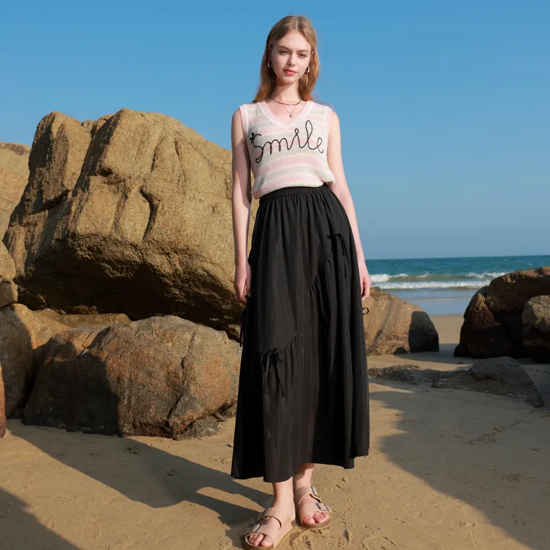 3COLOUR Casual Long Skirt Women's-11