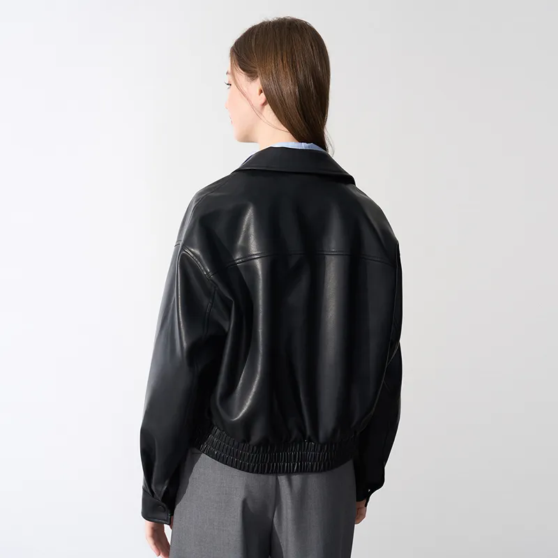 LEDIN Leather Jacket Women's Raven-6