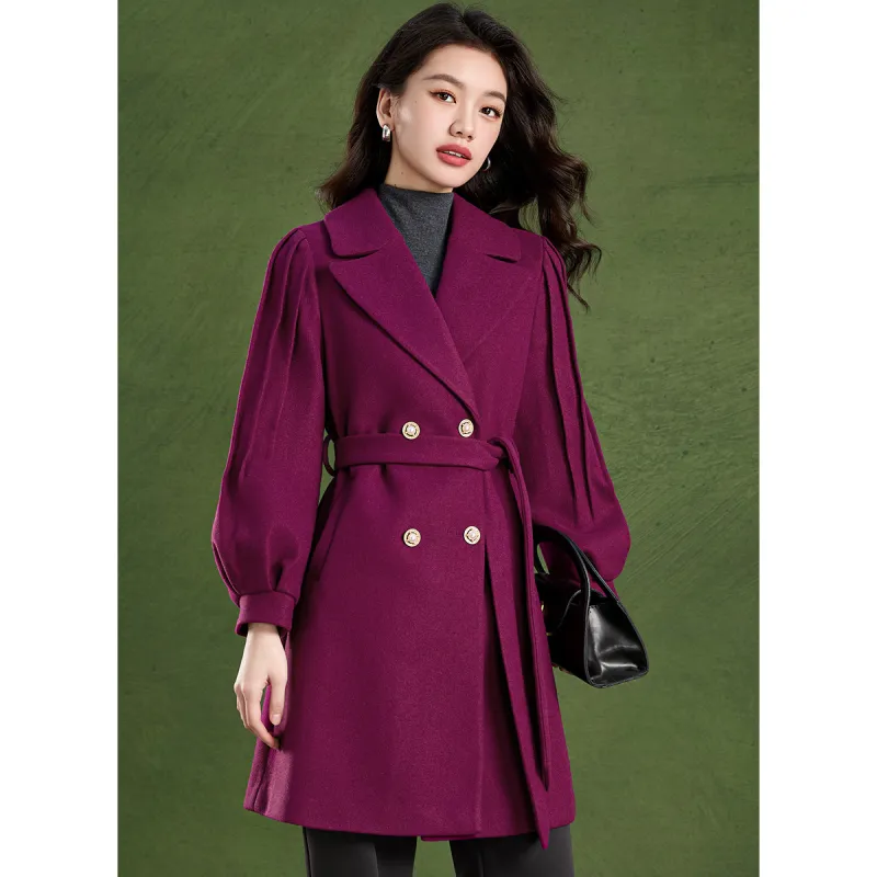 Mylan Spring Fall Trench Coat Loose Fit Women's Grape Purple-2