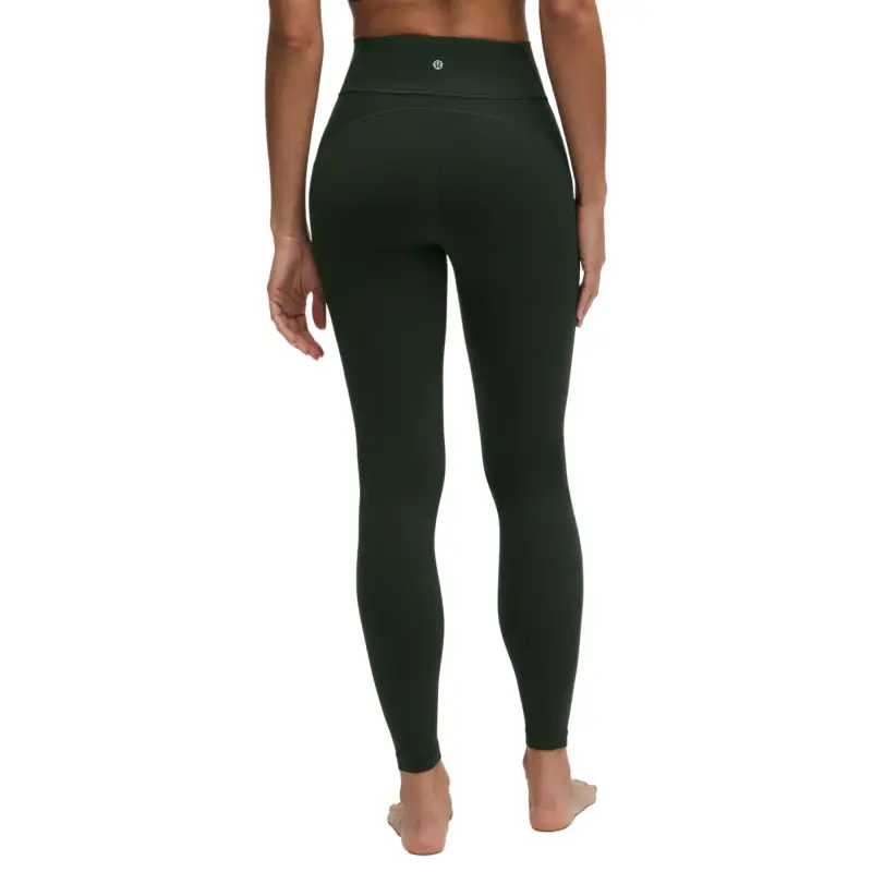 Lululemon Groove Collection High-Rise Ribbed Panel Tight Sports Pants 28' Women's Green-1